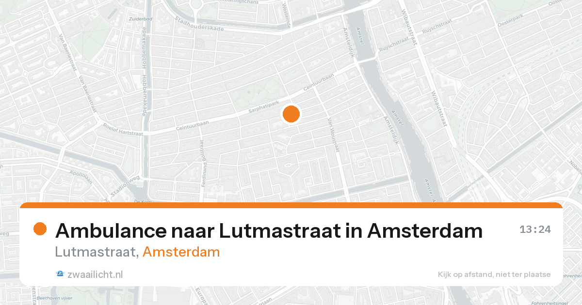 Ambulance naar Lutmastraat in Amsterdam — 18 aug 2026
