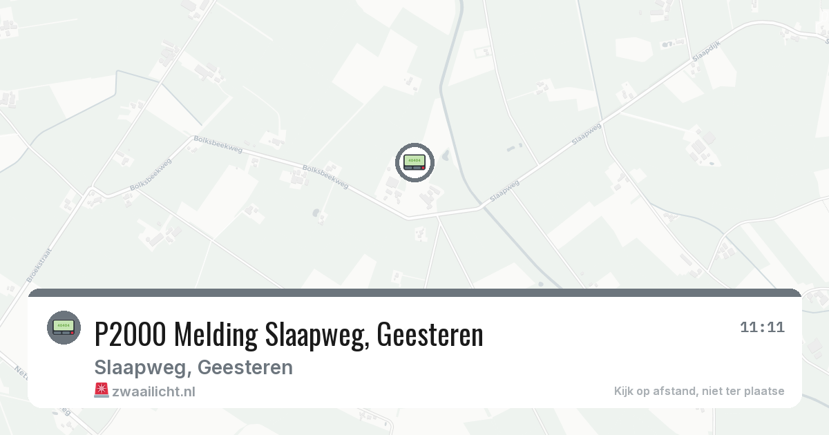 P2000 Melding Slaapweg, Geesteren — 3 mei 2026