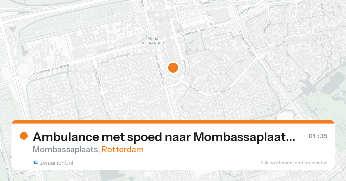 Ambulance met spoed naar Mombassaplaats in Rotterdam — 15 aug 2026
