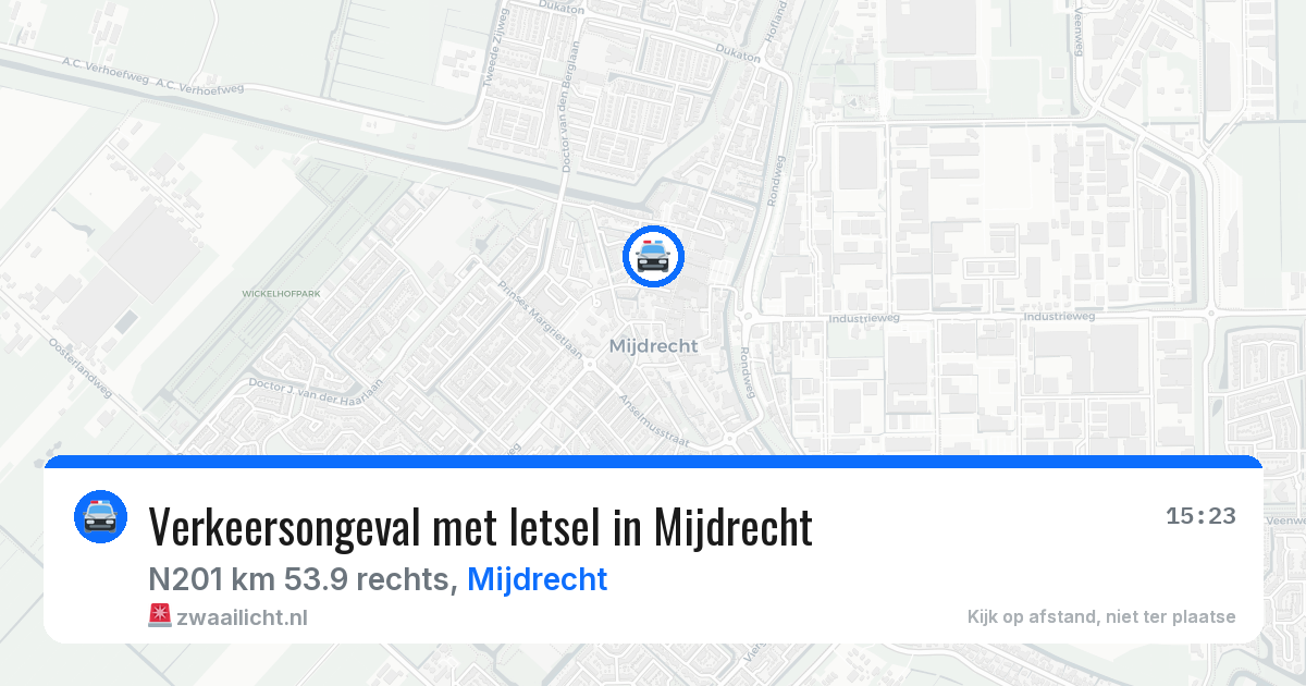 Verkeersongeval met letsel in Mijdrecht — 15 jul 2026