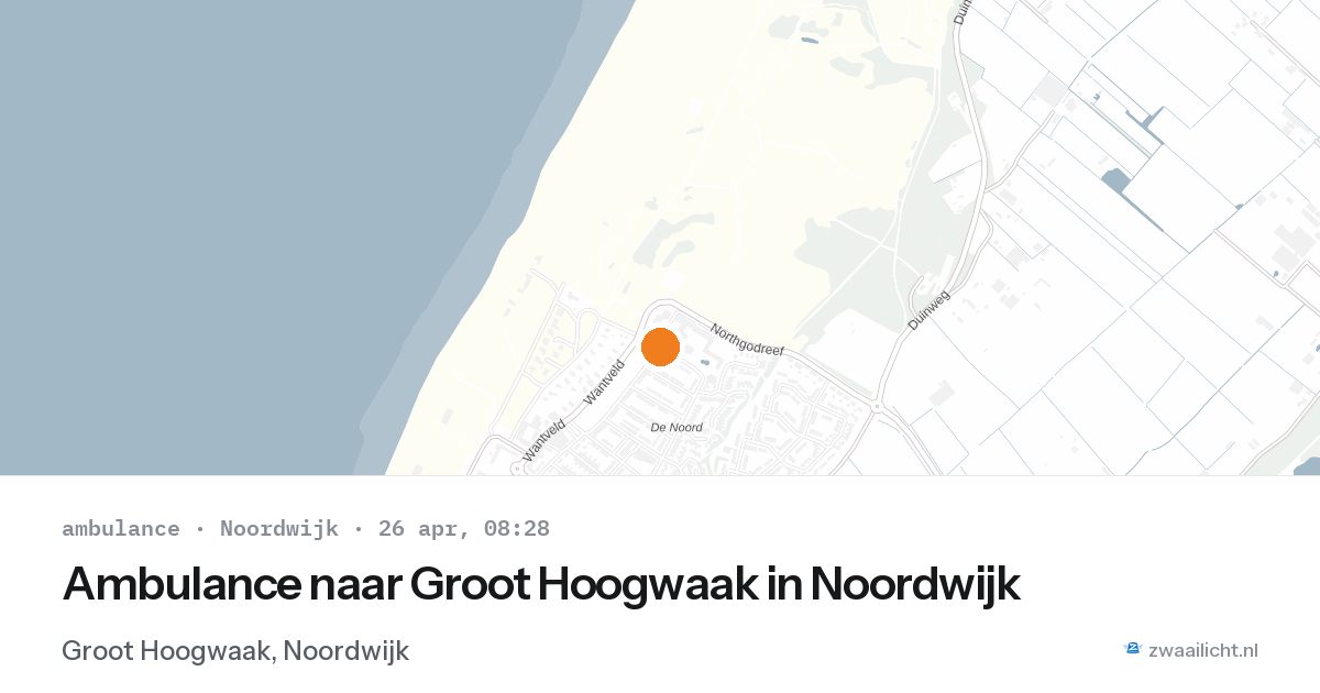 Ambulance naar Groot Hoogwaak in Noordwijk — 26 apr 2026