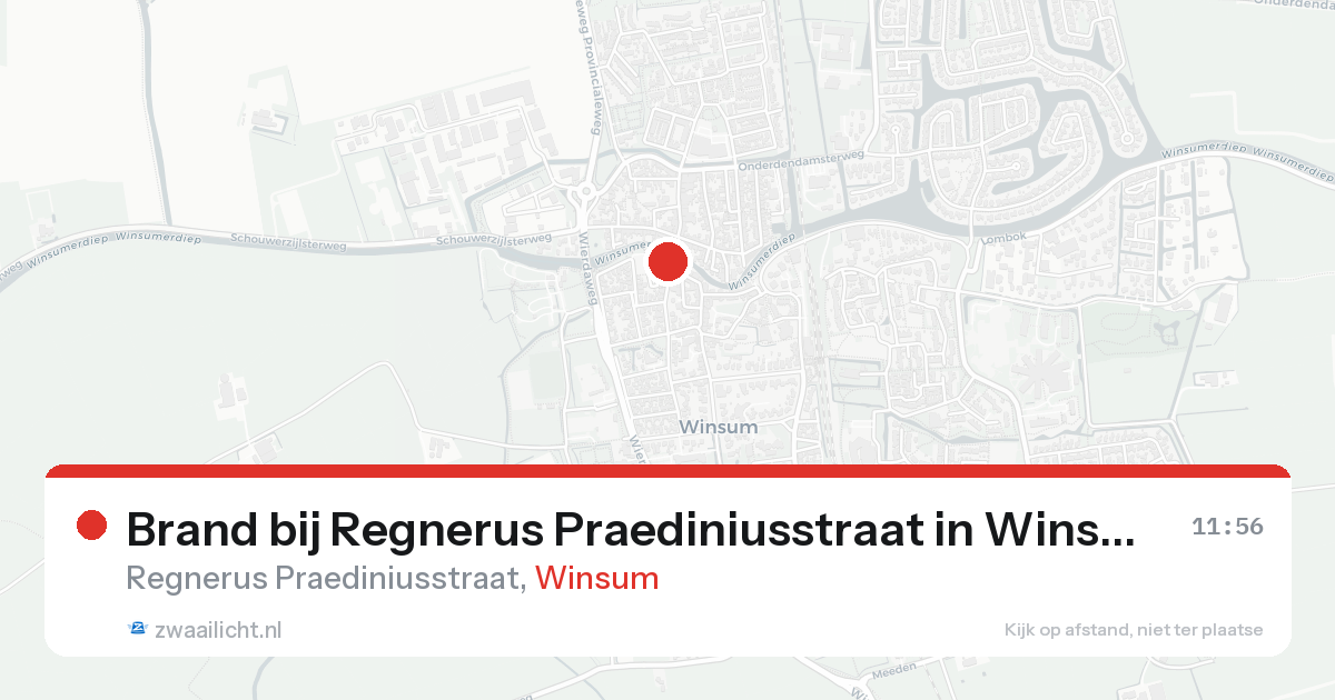 Brand bij Regnerus Praediniusstraat in Winsum — 18 aug 2026
