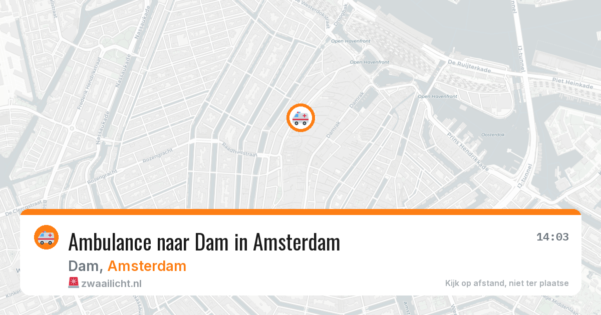 Ambulance naar Dam in Amsterdam — 21 mrt 2026