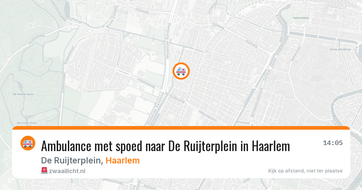 Ambulance met spoed naar De Ruijterplein in Haarlem — 27 jul 2026