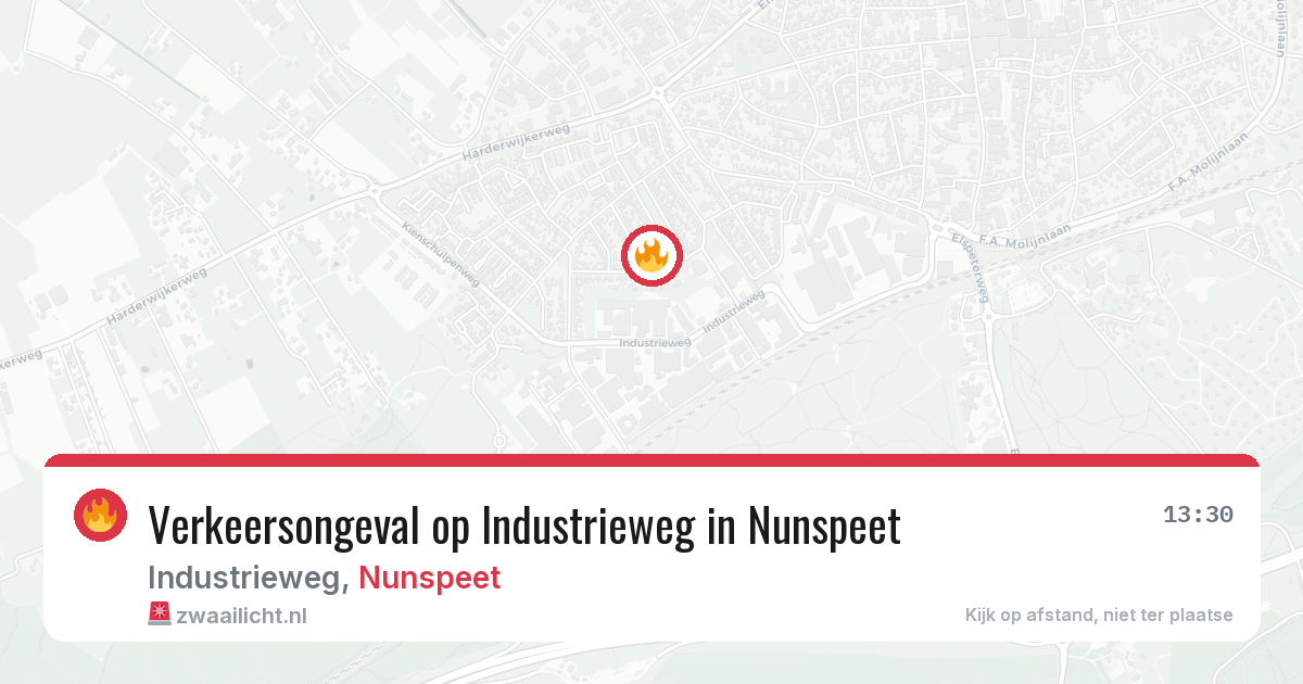 Verkeersongeval op Industrieweg in Nunspeet — 15 jun 2026