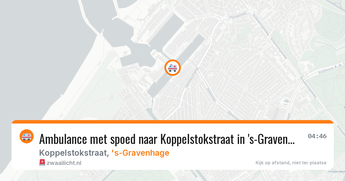 Ambulance met spoed naar Koppelstokstraat in 's-Gravenhage — 4 aug 2026