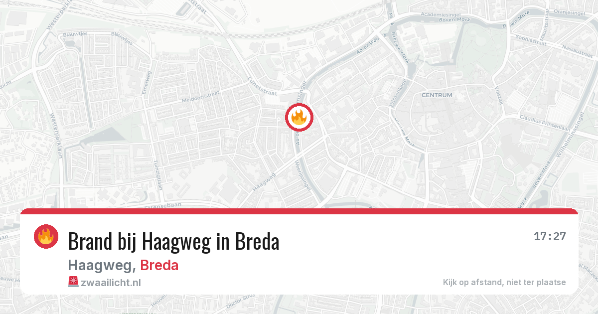 Brand bij Haagweg in Breda — 27 mrt 2026