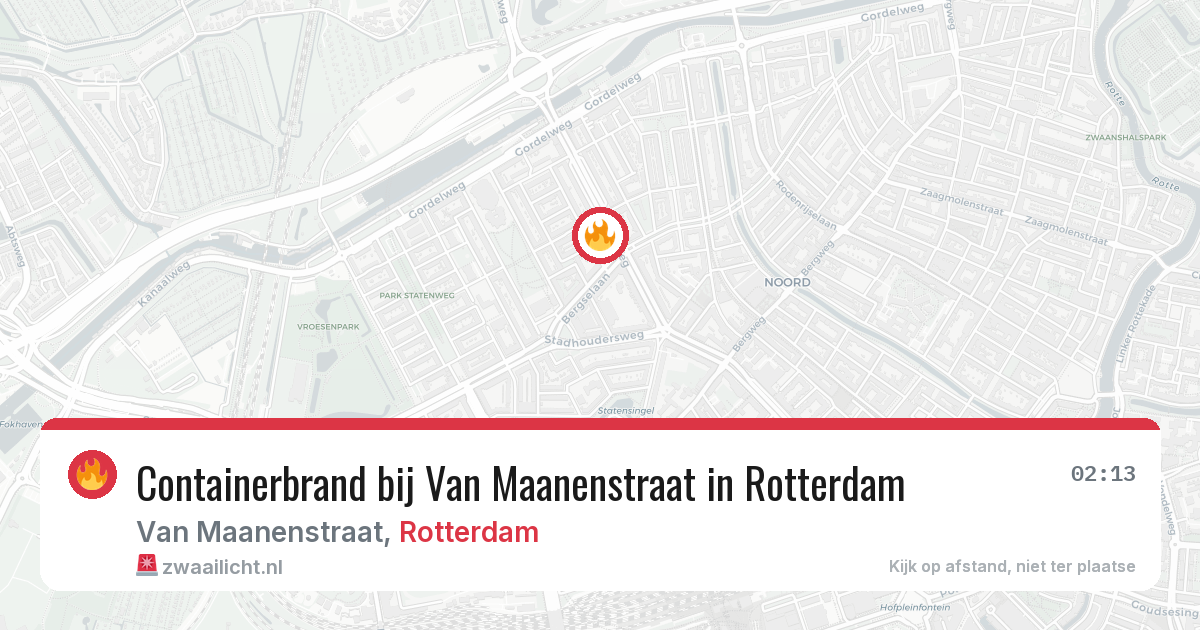 Containerbrand bij Van Maanenstraat in Rotterdam — 28 mrt 2026