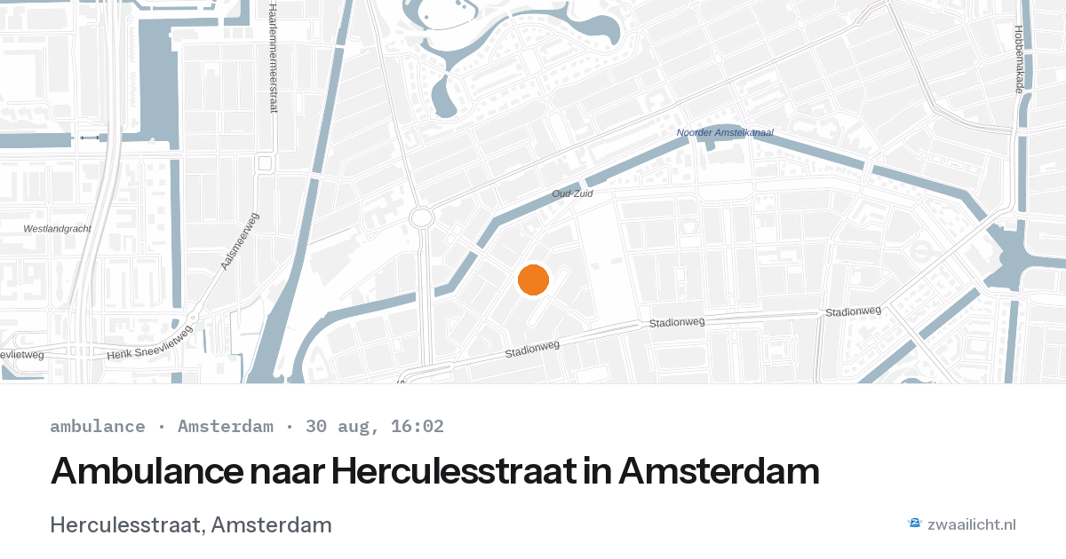 Ambulance naar Herculesstraat in Amsterdam — 30 aug 2026
