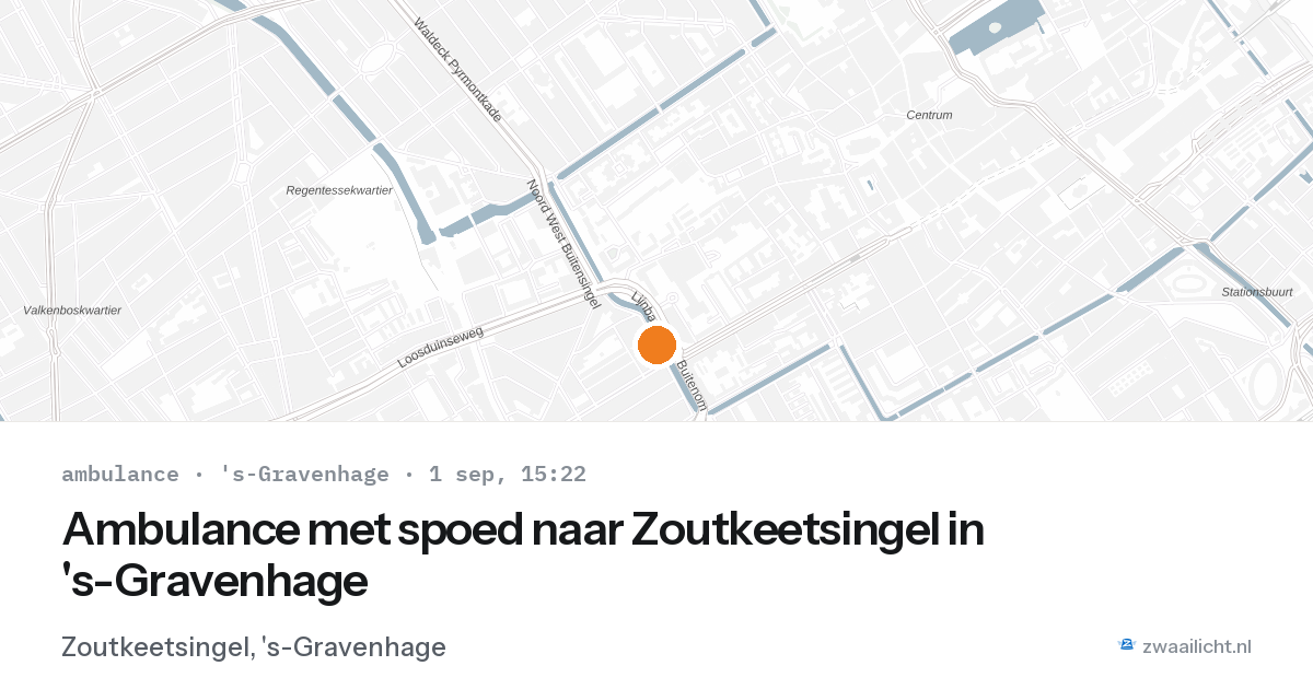 Ambulance met spoed naar Zoutkeetsingel in 's-Gravenhage — 1 sep 2026