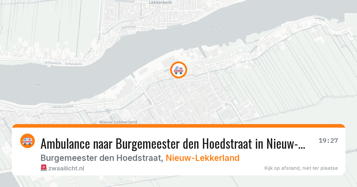 Ambulance naar Burgemeester den Hoedstraat in Nieuw-Lekkerland — 30 mrt 2026
