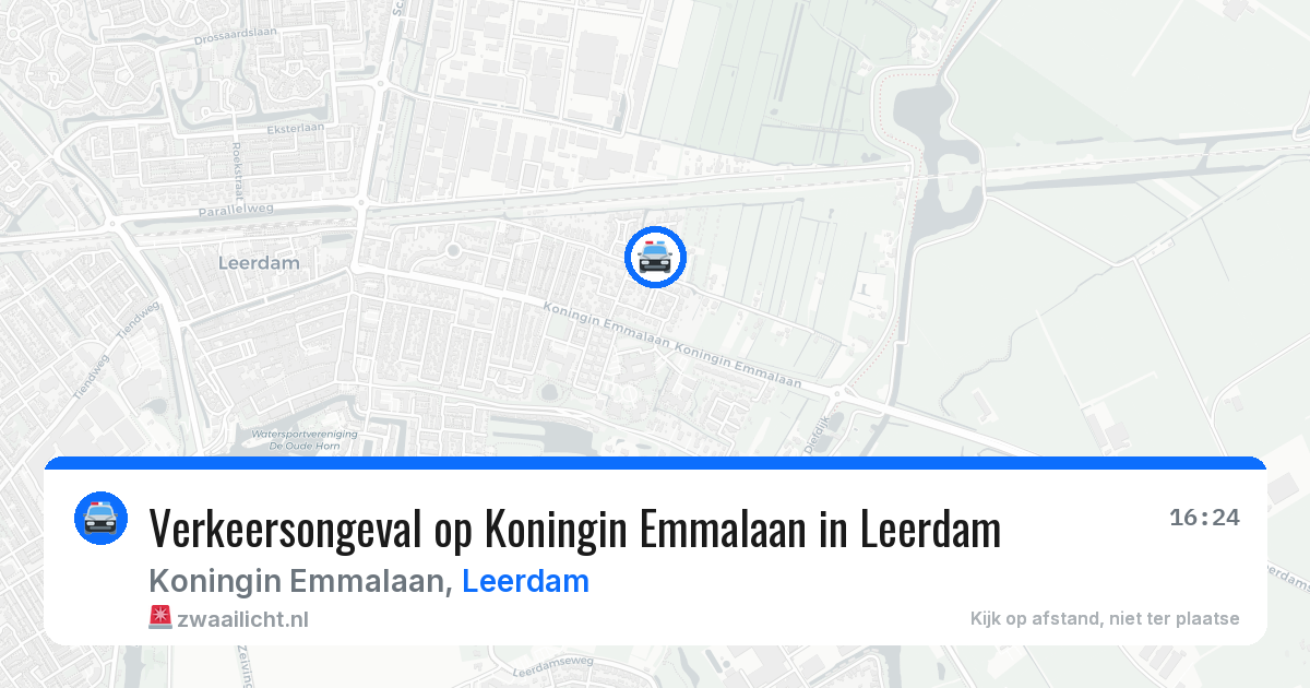 Verkeersongeval op Koningin Emmalaan in Leerdam — 1 aug 2026
