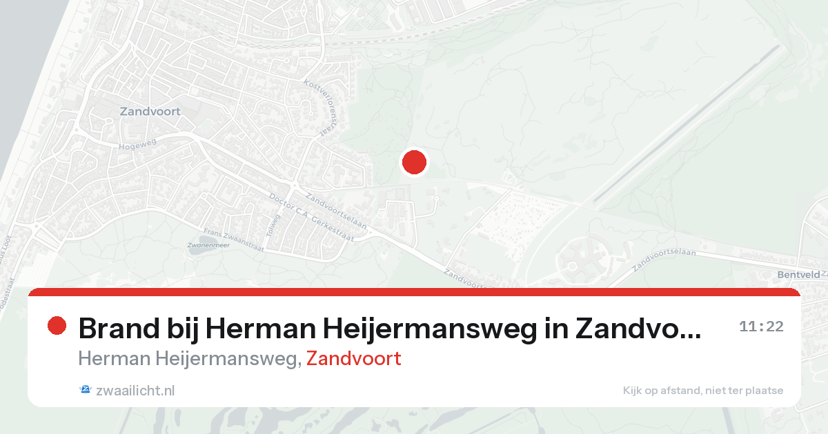 Brand bij Herman Heijermansweg in Zandvoort — 17 aug 2026