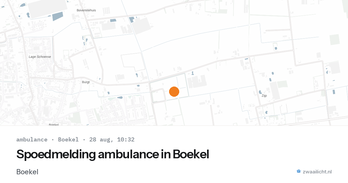 Spoedmelding ambulance in Boekel — 28 aug 2026