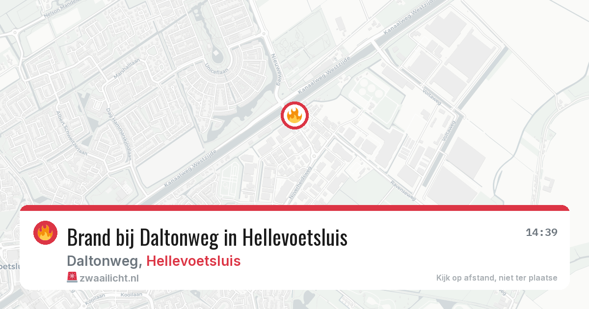 Brand bij Daltonweg in Hellevoetsluis — 9 mei 2026