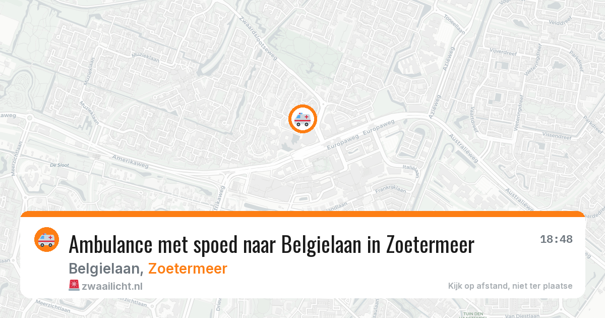 Ambulance met spoed naar Belgielaan in Zoetermeer — 23 mrt 2026