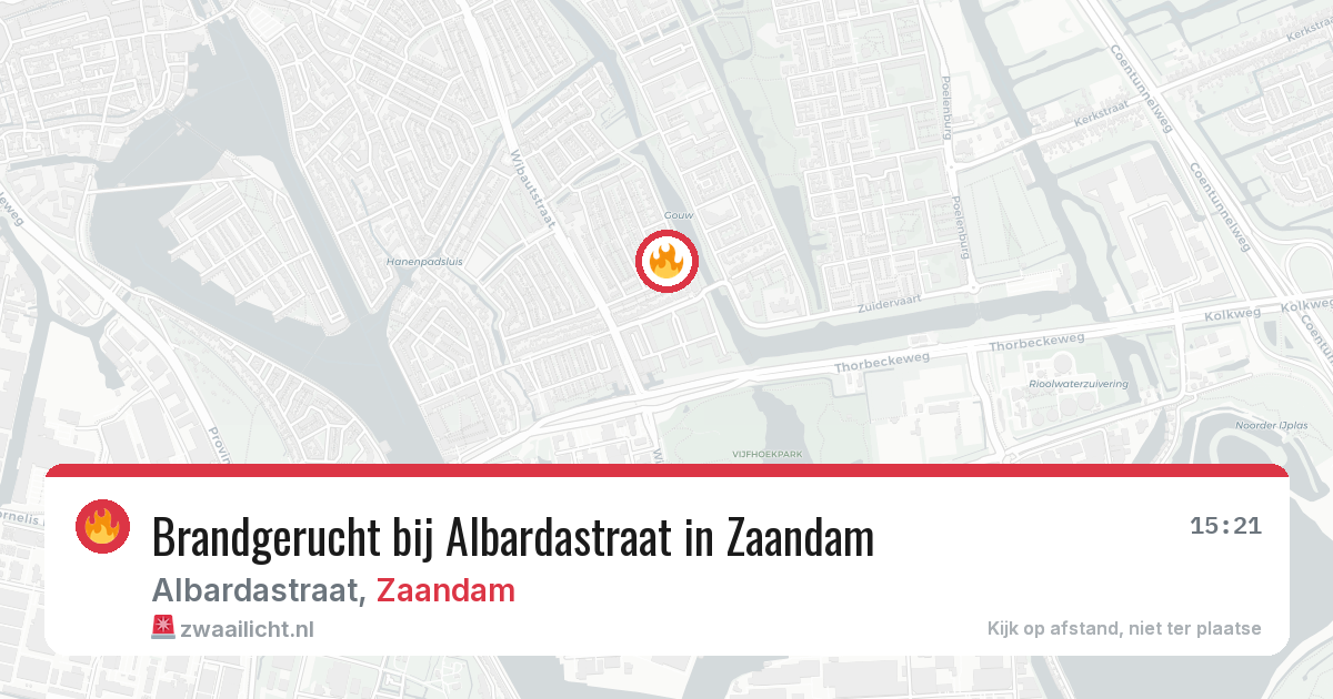 Brandgerucht bij Albardastraat in Zaandam — 9 mei 2026