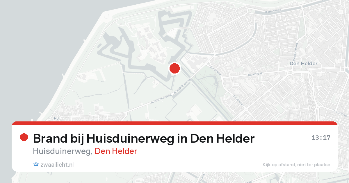 Brand bij Huisduinerweg in Den Helder — 21 aug 2026