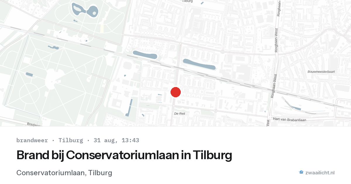 Brand bij Conservatoriumlaan in Tilburg — 31 aug 2026