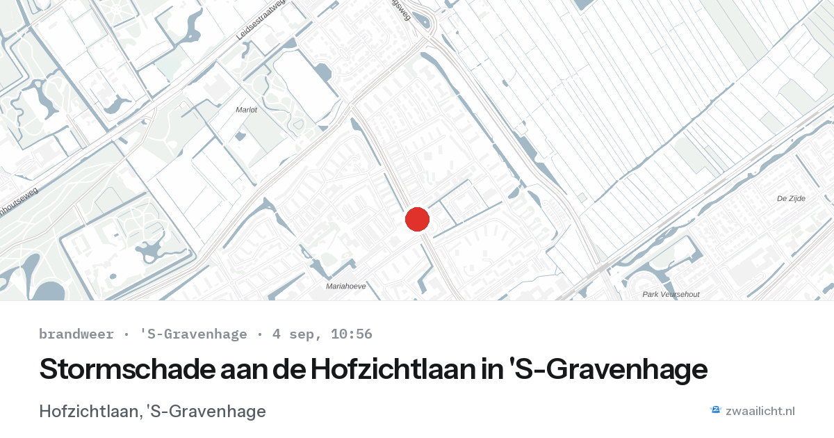 Stormschade aan de Hofzichtlaan in 'S-Gravenhage — 4 sep 2026