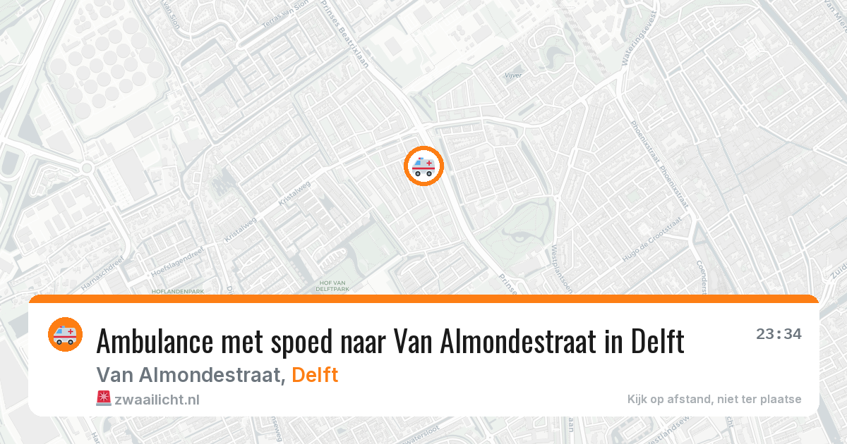 Ambulance met spoed naar Van Almondestraat in Delft — 21 jun 2026