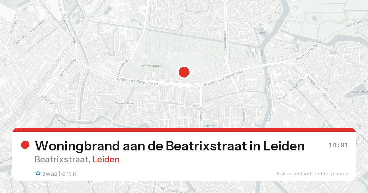 Woningbrand aan de Beatrixstraat in Leiden — 23 aug 2026