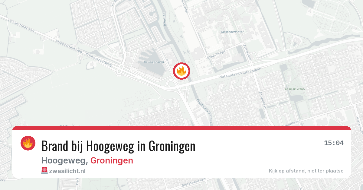 Brand bij Hoogeweg in Groningen — 20 jul 2026