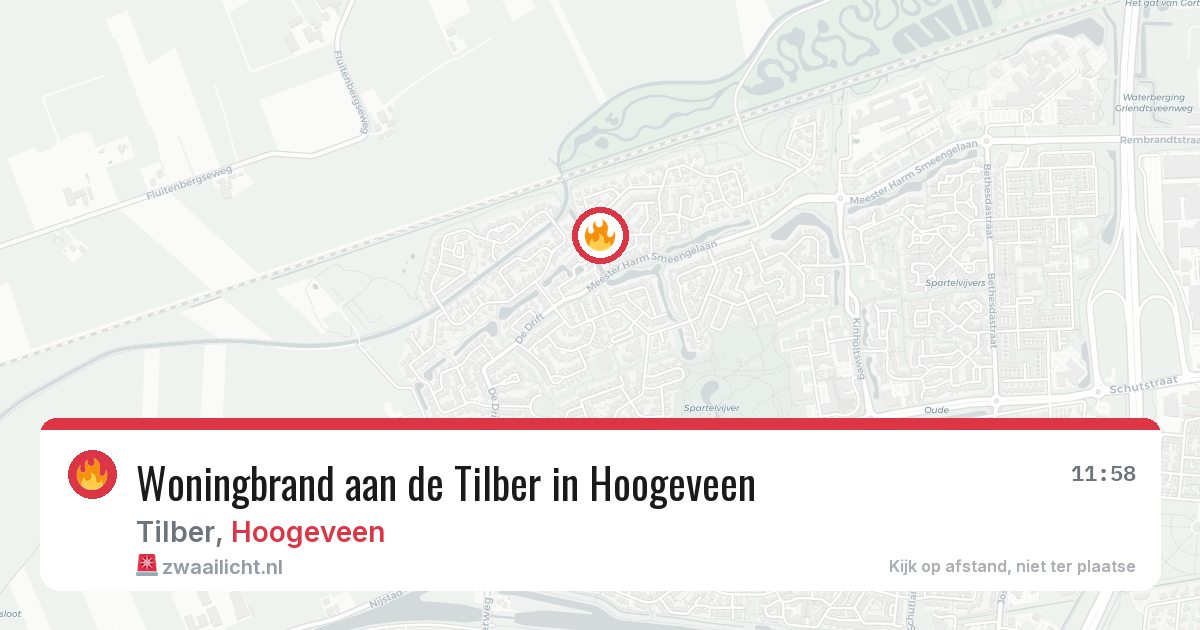 Woningbrand aan de Tilber in Hoogeveen — 25 apr 2026