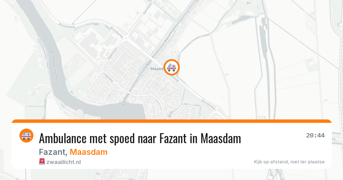 Ambulance met spoed naar Fazant in Maasdam — 27 jun 2026