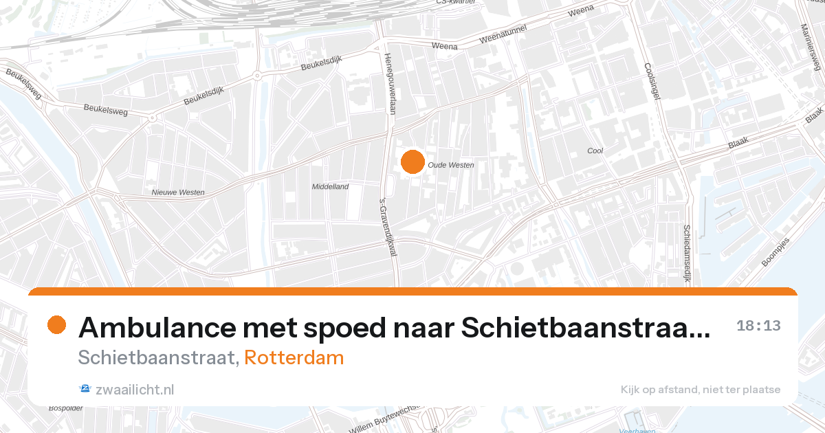 Ambulance met spoed naar Schietbaanstraat in Rotterdam — 27 aug 2026