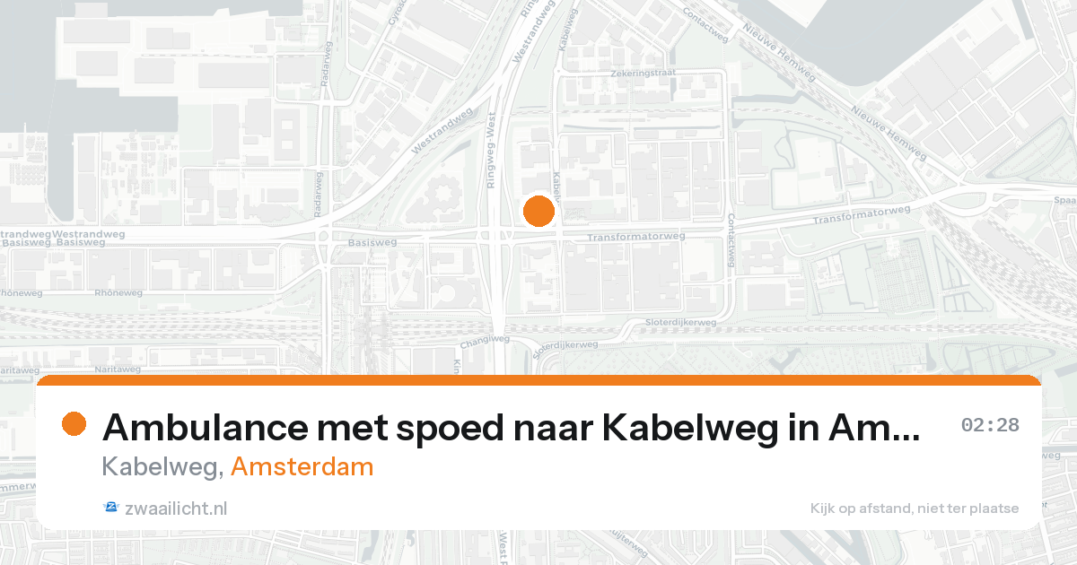 Ambulance met spoed naar Kabelweg in Amsterdam — 12 jun 2026