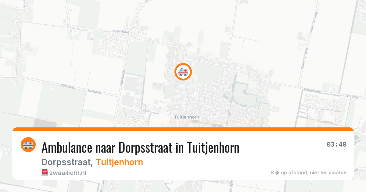 Ambulance naar Dorpsstraat in Tuitjenhorn — 3 aug 2026