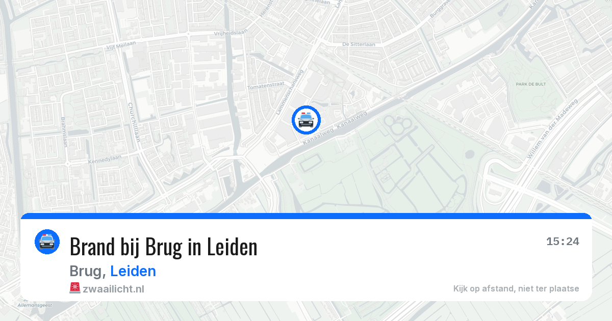 Brand bij Brug in Leiden — 23 jun 2026