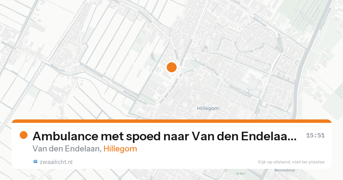 Ambulance met spoed naar Van den Endelaan in Hillegom — 10 jun 2026