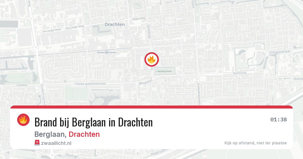 Brand bij Berglaan in Drachten — 27 jun 2026