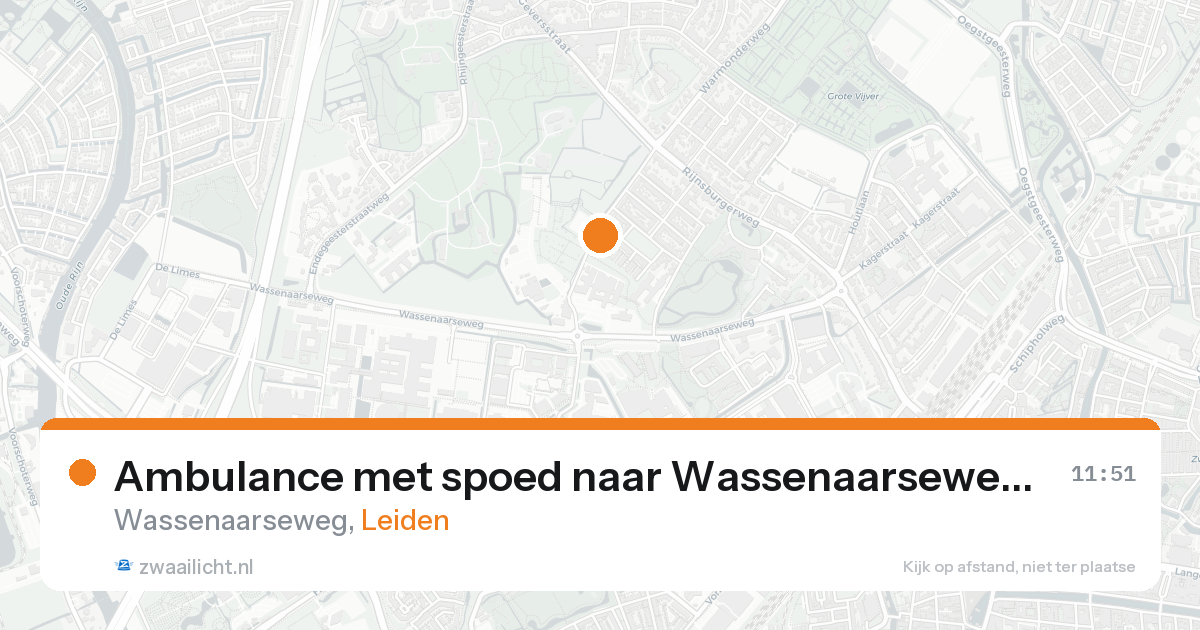 Ambulance met spoed naar Wassenaarseweg in Leiden — 16 aug 2026