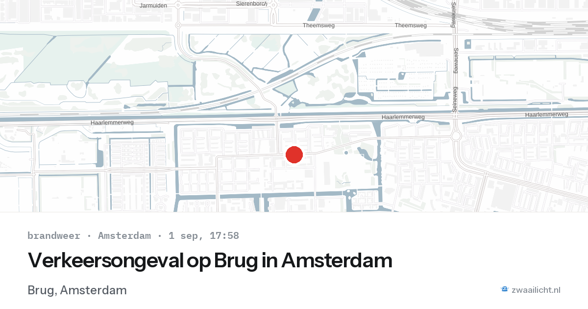 Verkeersongeval op Brug in Amsterdam — 1 sep 2026