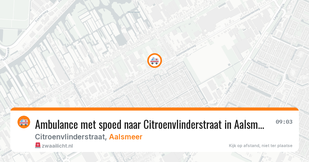Ambulance met spoed naar Citroenvlinderstraat in Aalsmeer — 1 aug 2026