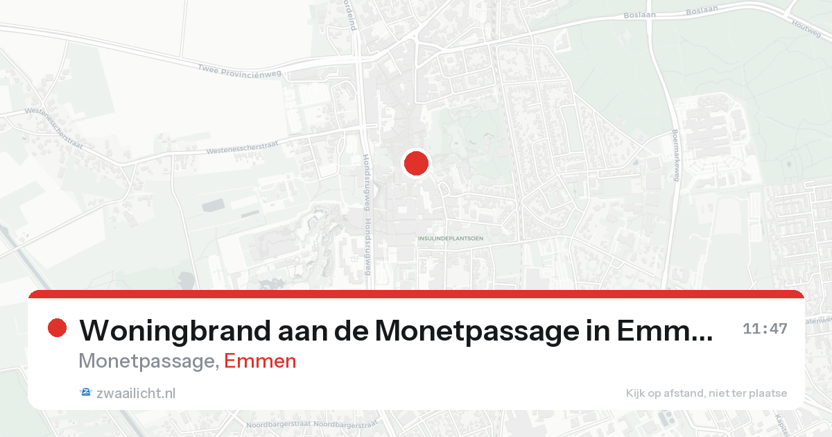 Woningbrand aan de Monetpassage in Emmen — 25 aug 2026