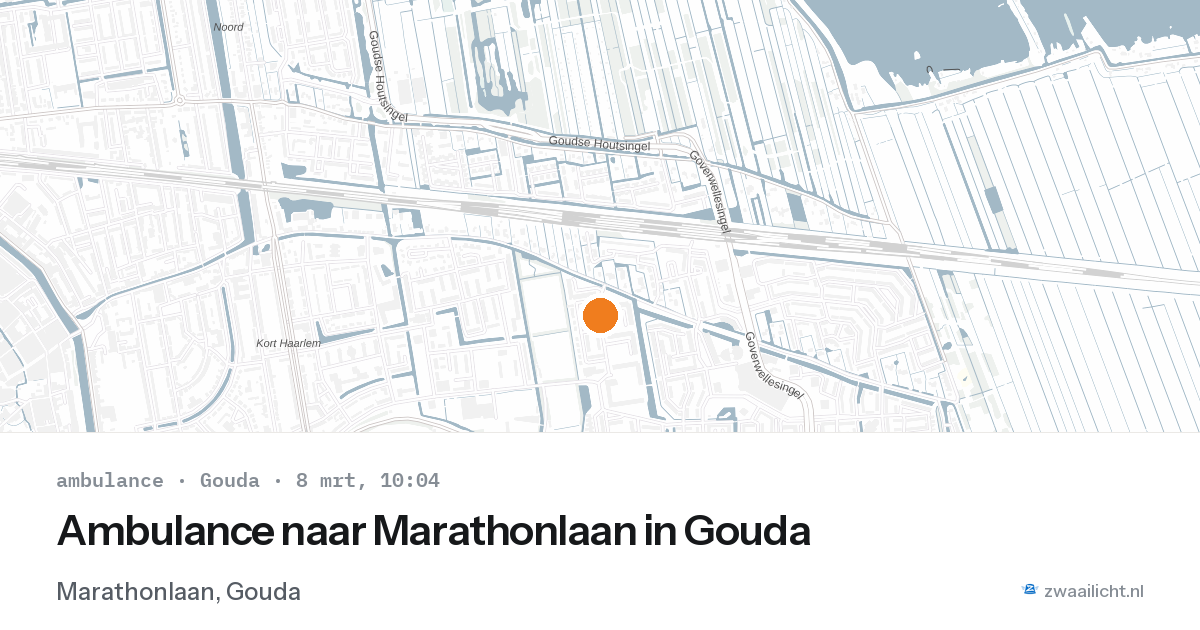 Ambulance naar Marathonlaan in Gouda — 8 mrt 2026