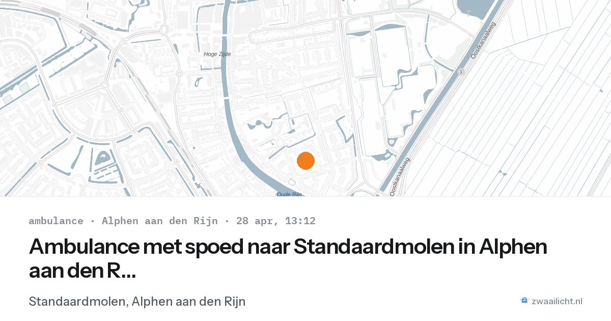 Ambulance met spoed naar Standaardmolen in Alphen aan den Rijn — 28 apr 2026