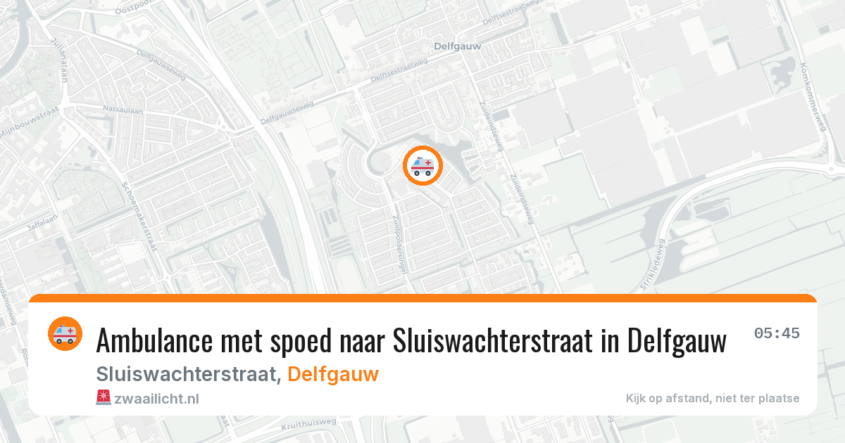 Ambulance met spoed naar Sluiswachterstraat in Delfgauw — 16 apr 2026