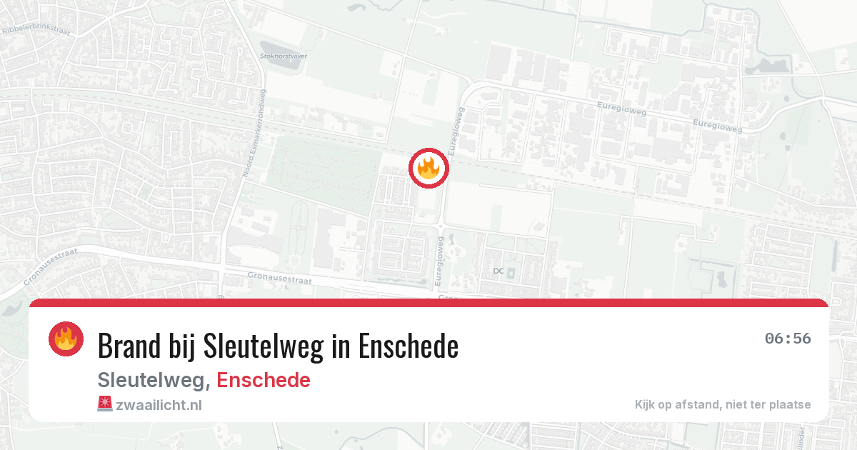 Brand bij Sleutelweg in Enschede — 8 aug 2026