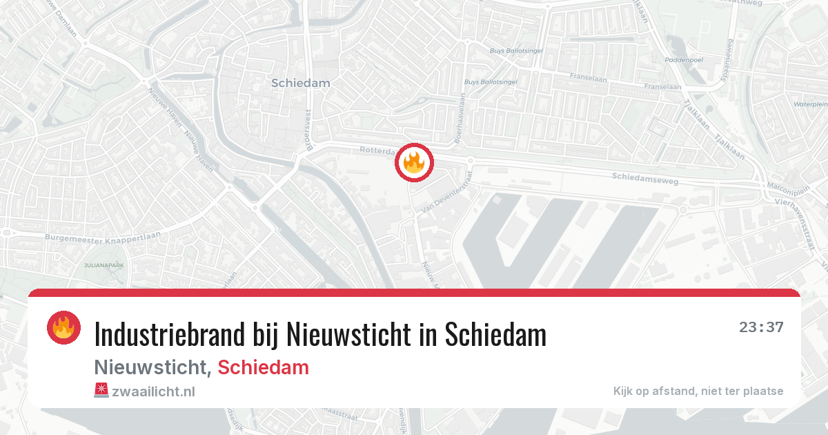 Industriebrand bij Nieuwsticht in Schiedam — 30 mrt 2026
