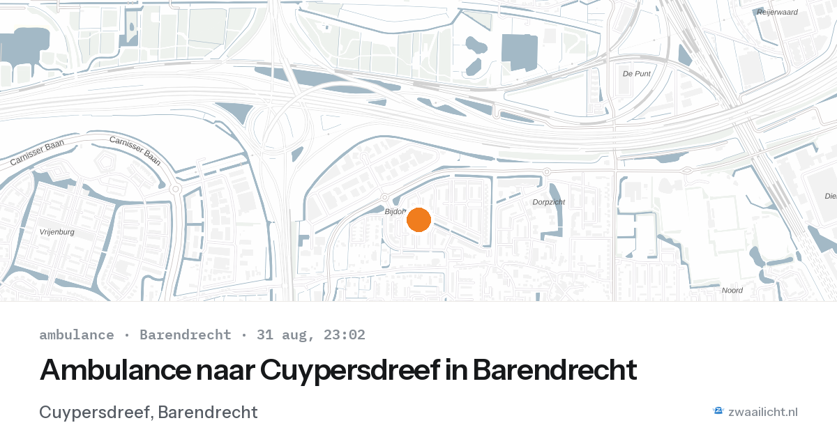 Ambulance naar Cuypersdreef in Barendrecht — 31 aug 2026