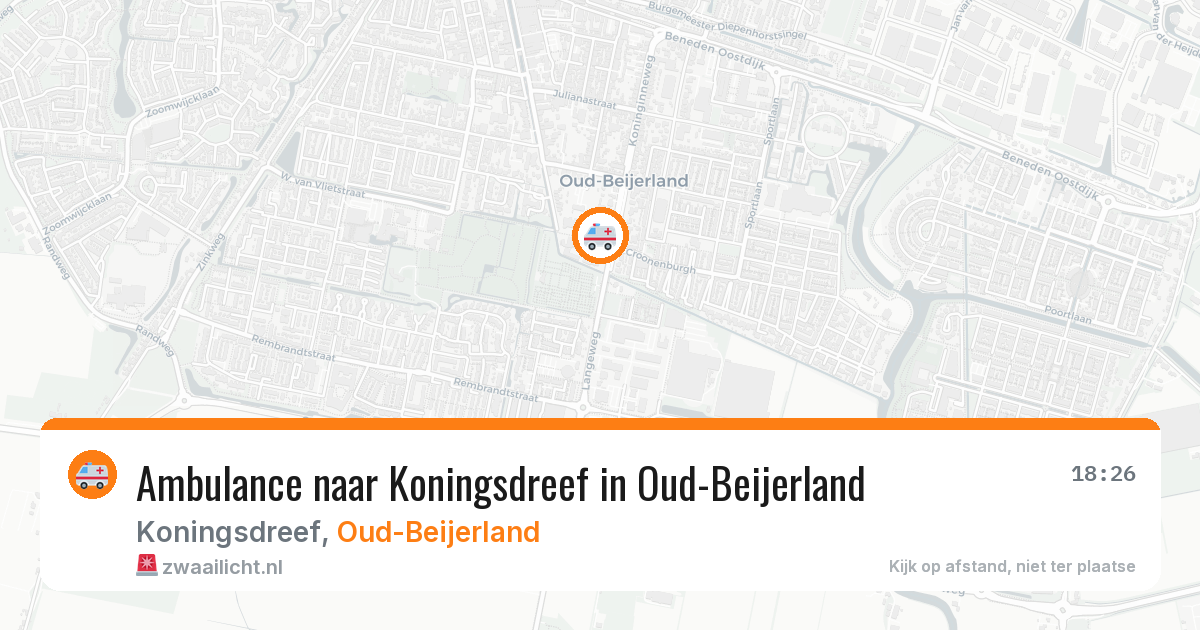 Ambulance naar Koningsdreef in Oud-Beijerland — 20 apr 2026