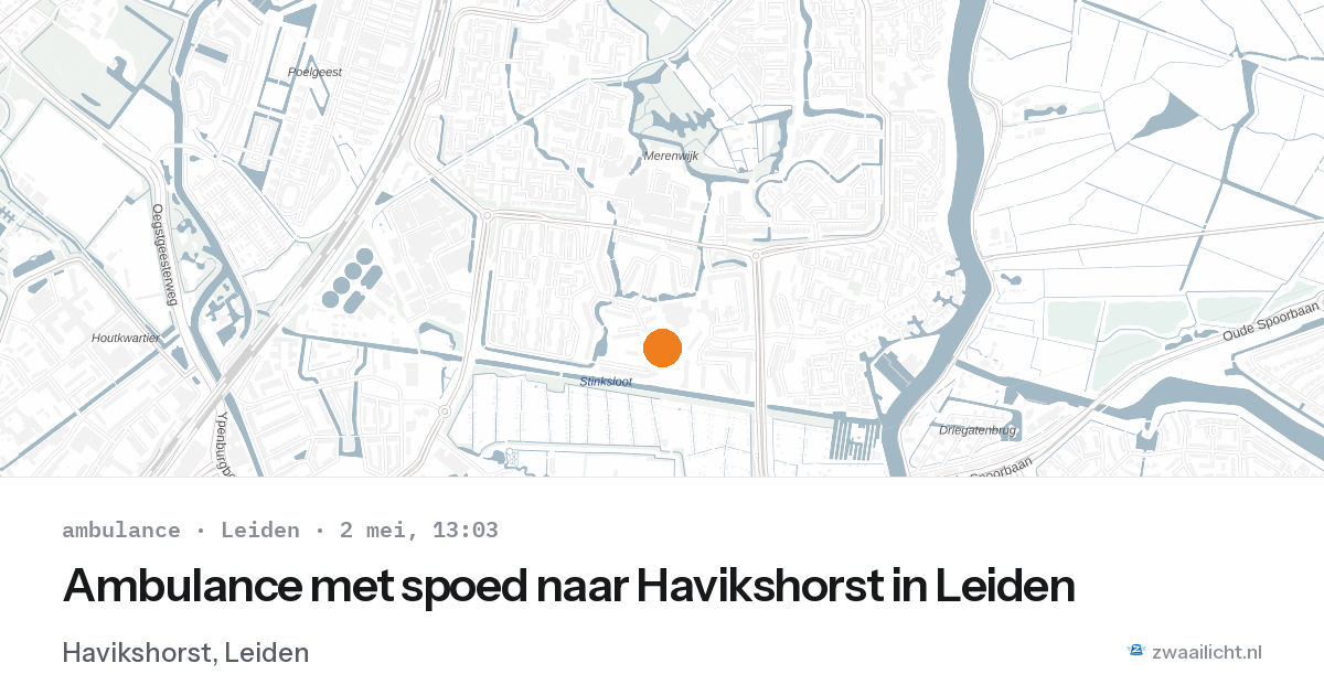 Ambulance met spoed naar Havikshorst in Leiden — 2 mei 2026