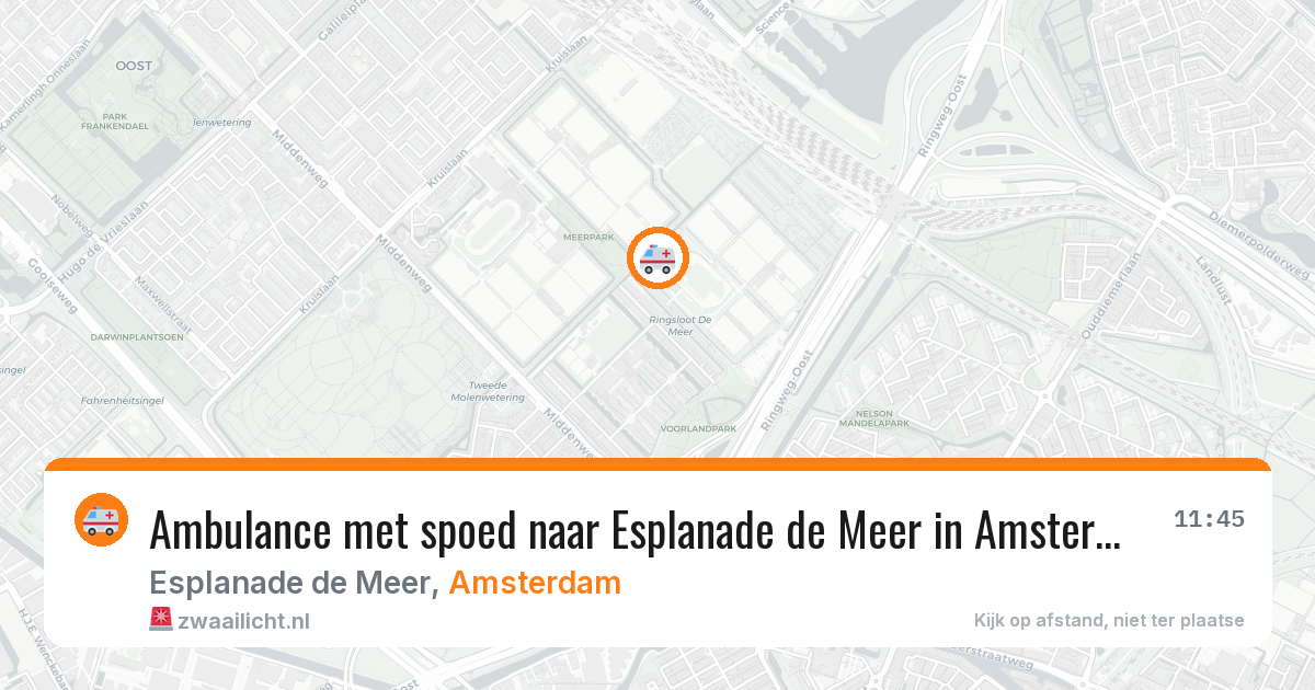 Ambulance met spoed naar Esplanade de Meer in Amsterdam — 25 jul 2026