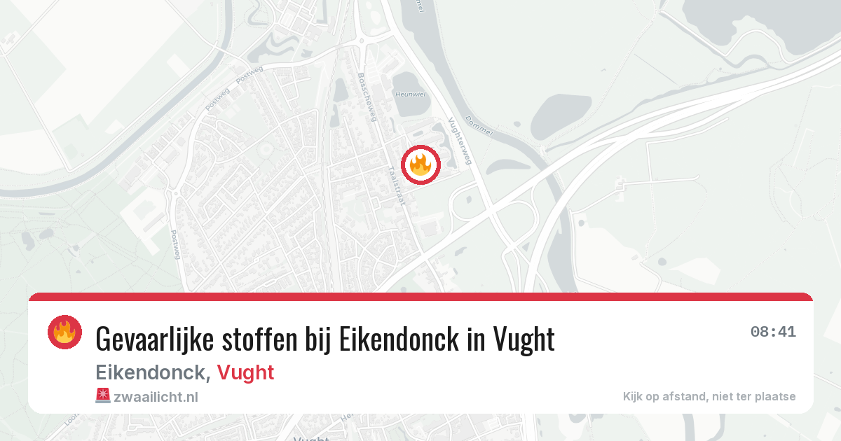 Gevaarlijke stoffen bij Eikendonck in Vught — 14 aug 2026