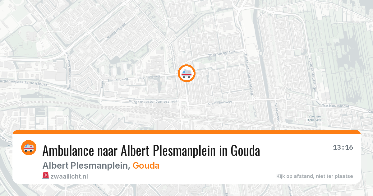 Ambulance naar Albert Plesmanplein in Gouda — 13 jul 2026